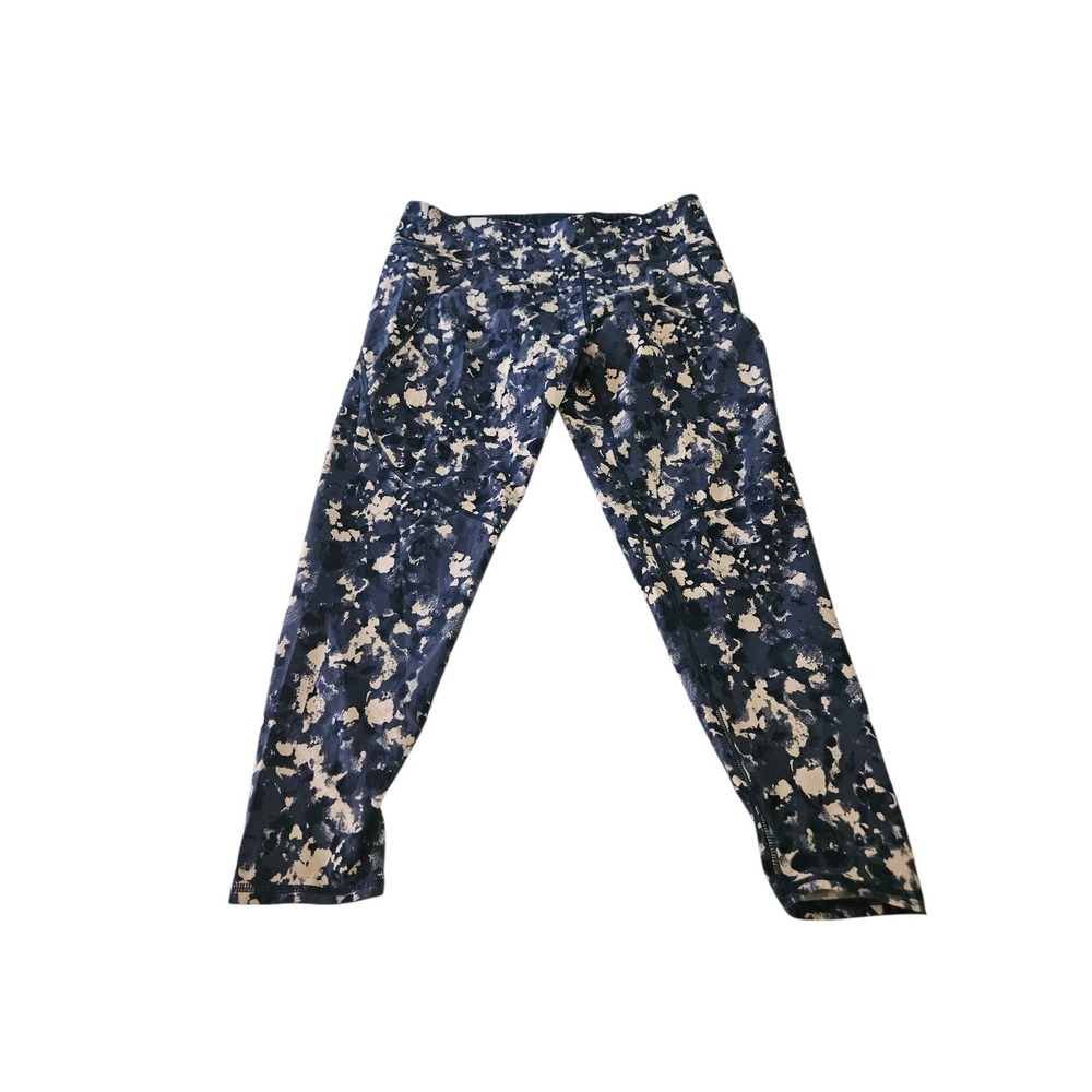 Sweaty Betty The Power 7/8 Leggings Navy Cream Splash Print SB5400A XL 24in